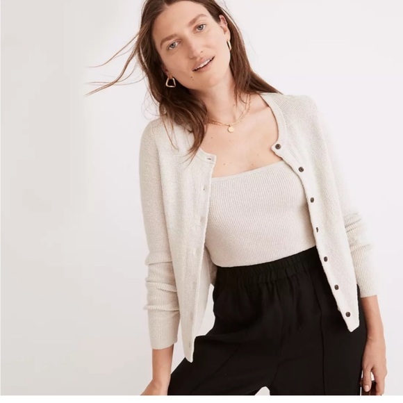 Madewell Sweaters - Madewell Halstead Cardigan Cream Sz XS